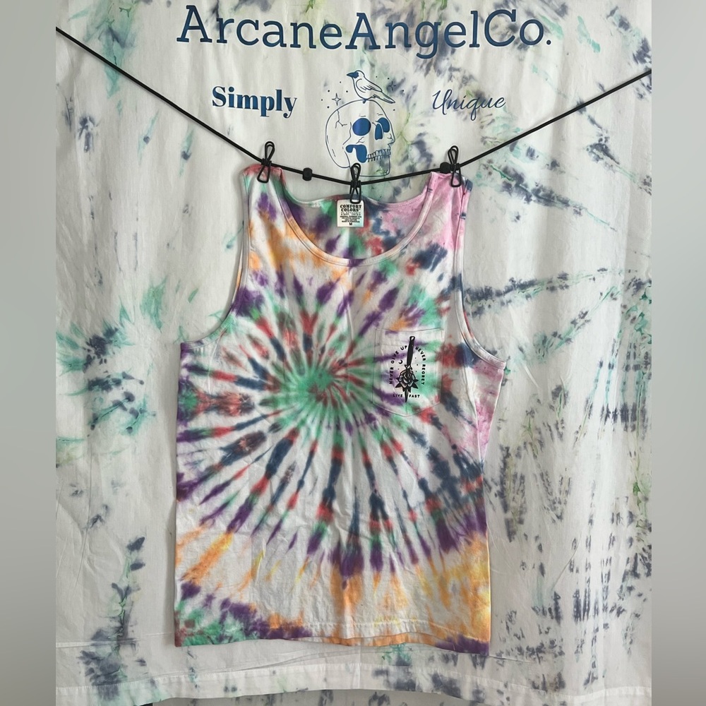 Never give up never regret tank rainbow tie dye summer shirt